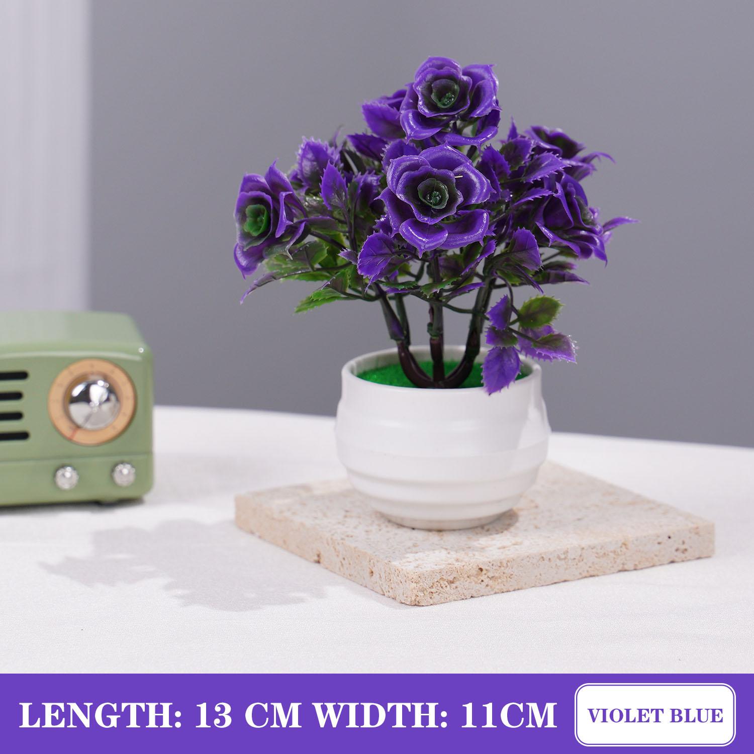 

Small Simulated Tree Artificial Plants Bonsai Pot Plants for Office Table Potted Ornament Office Home Desk adornos decorativos with pot фиолетовый