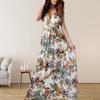European and American women's clothing, new summer models, fashionable casual printing backless strap dress women