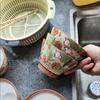 5 Inch Underglaze Ceramic Rice Bowl with Spoon Traditional Dessert Bowl