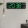 Large Digital LED Wall Clock with Temperature Week Date Display and 2 Alarm Memory Function 3 Brightness for Home Office