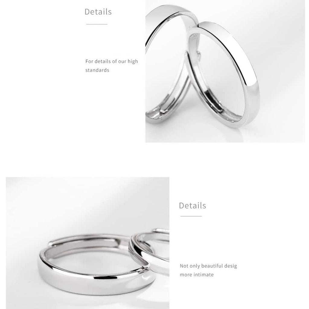 [Rockyu] Men's Ring, Free Size, Sterling Silver 925, Couple's Ring, Popular, Simple, Elegant, Wedding, Engagement Ring, Adjustable Size, Pure Silver R