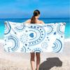 Boho Rainbow Print Beach Towel Bohemian Sun and Cloud Pattern Quick Dry for Summer