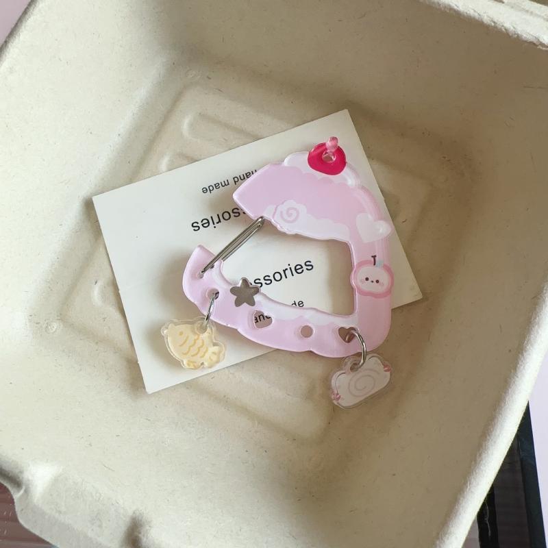 

Cute Dessert Cake Pendant Carabiner Mountaineering Buckle Kawaii Acrylic Keychain Multipurpose Keyring Hook Bag Hanging Gifts A1