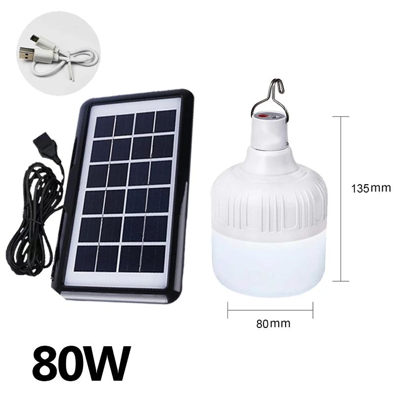 Protable Lamp with Solar Panel Portable Hanging Bulb Light USB Rechargeable Energy Lamps LED Lighting Camp Tent Fishing Garden
