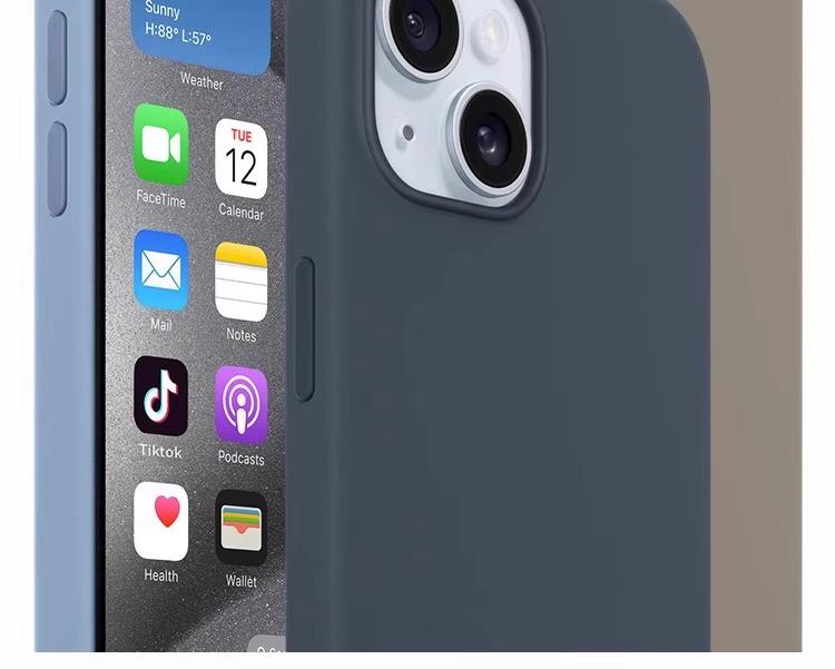 Unisex Liquid Silicone Magnetic Phone Case for iPhone 15/15 Pro Max, Drop-Proof