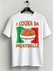 1pc Mens Graphic T Shirt Funny Italian Food I Cooka Da Meatballs Short Sleeve Crew Neck