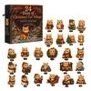 Festive Room Decor Christmas Cat Advent Calendar, 24 Day Countdown with Cute Ornaments, 2D Acrylic Kitty Holiday Decorations, Gift for