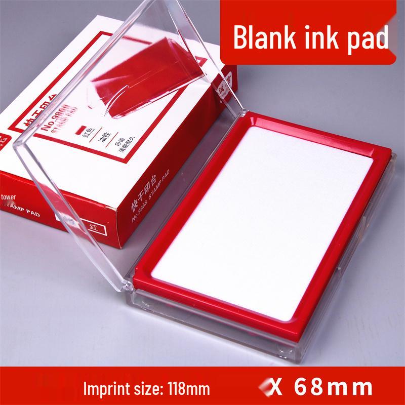 Quick-Dry Dual Ink Pad: Red, Blue & Black - Square & Round Options for Office, Oil & Water-Based Stamping