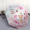 1 Stück Sanrio Hello Kitty & Blumenmuster Automatischer Regenschirm ist Modisch und Gut Aussehend, ein Tragbarer 3-Fach-Regenschirm, Geeignet für Reisen und den Alltag