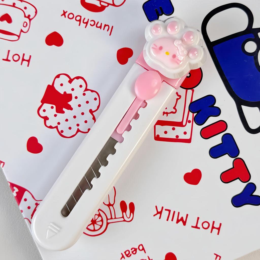 Cute Rabbit Craft Knife Portable Mini Box Cutter for Students Cartoon Retractable Utility Blade for Package Unboxing Cutter