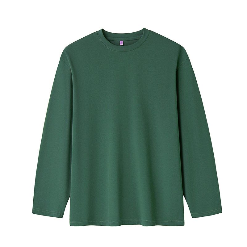 White Long Sleeve T-shirt Men's Pure Cotton 200G G Loose Fashion Brand 2025 New Arrival Fall and Winter New Round Neck Bottoming Shirt Men