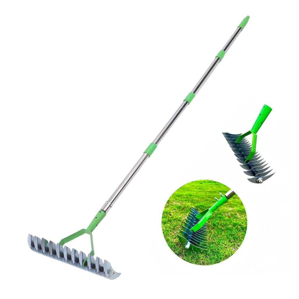 Çim Tırmığı Çim Hasırı Dethatcher Paslanmaz Çelik Metal Çim Bakım Bahçe Bahçe Toprak Aleti
