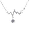S925 Sterling Silver Heartbeat Moissanite Necklace - Non-Fading, Non-Allergenic Choker Pendant