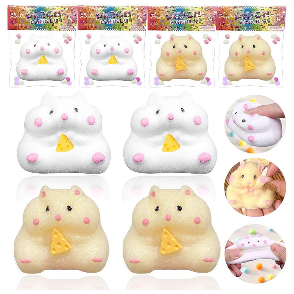 Cute Hamster Squshie Toy Hand-made Stress Relief Squeeze Toy For Home Decoration