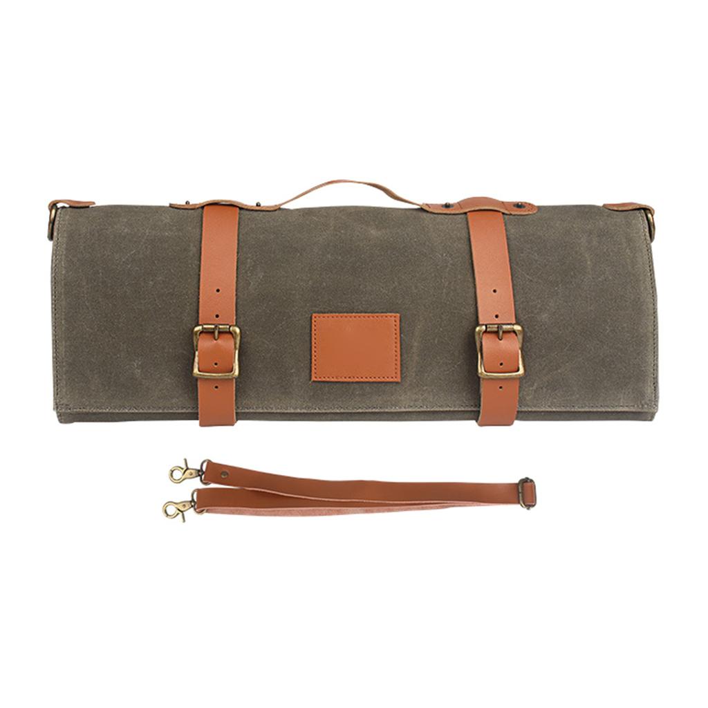 Multifunctional Chefs Tool Roll Bag Portable Organizer with Handle and Shoulder Strap for Cooking Tools and Accessories