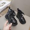 Luxury Girl Winter Boots Cute Rabbit Kids Fashion Princess Ankle Boots Thick Bottom Glossy PU Children Cotton Boots Side Zipper