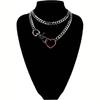Stylish Necklace with Multi Layer Cuban Chains Unique Y Shape Fashion Necklace with Cuban Layers for Party Casual Attire