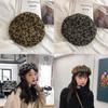 Unisex Leopard Print Beret Hat Warm Cozy Stylish For Fall Winter Spring