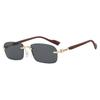 Trendy fashion sunglasses men's new high-value handsome metal frameless trimmed square sunglasses women