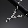 Vnox Liquid Lava Shaped Cross Necklaces for Men Women, Gothic Hiphop Cuban Chain Collar,Black Dark Cross Pendant Jewelry