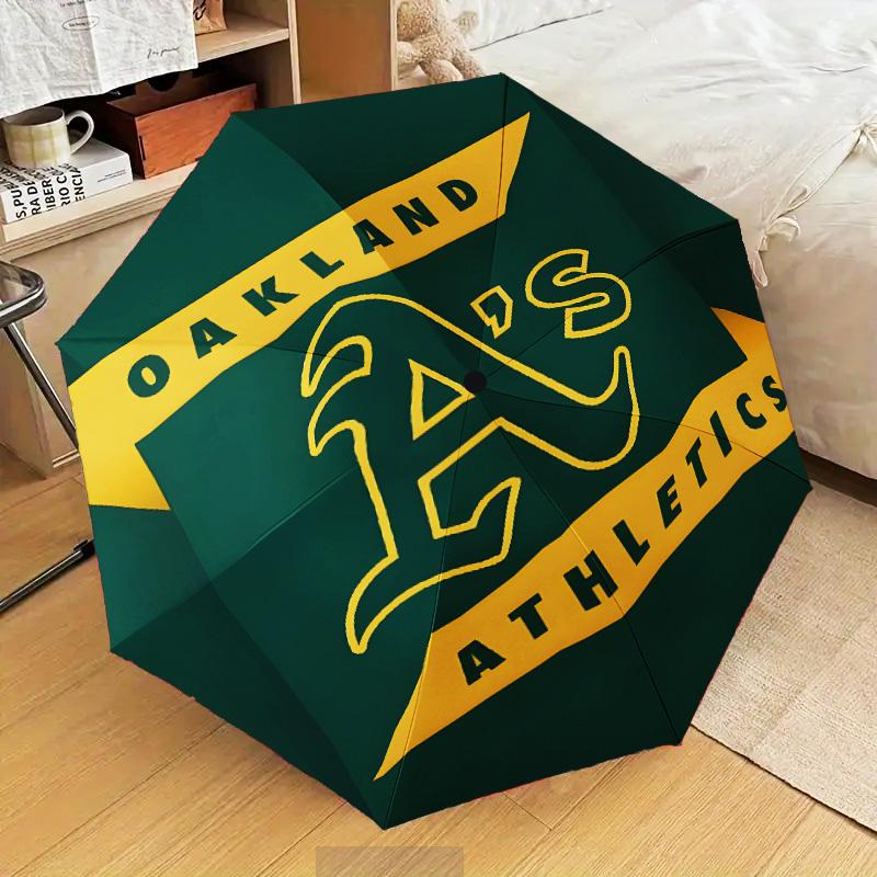 Athletics Oakland Emblem Umbrella Folding Umbrella, Automatic Umbrella 8-Frame for Travel, Camping Use Gift for Halloween Christmas