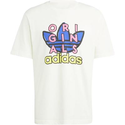 Originals Stampa Logo Casual Outdoor Sport Pullover Girocollo Maglietta Manica Corta Uomo Top Bianco IS2911