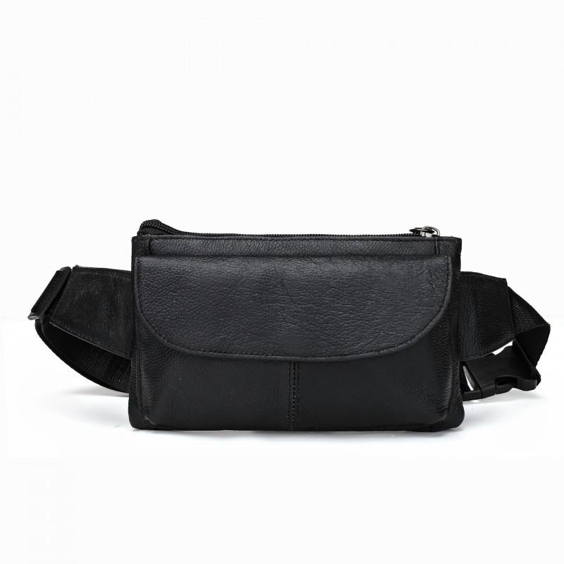 

High End Foreign Trade Men s Bag Chest Business Commuting Shoulder Simple Solid Color Leisure Multi-functional Crossbody чёрный
