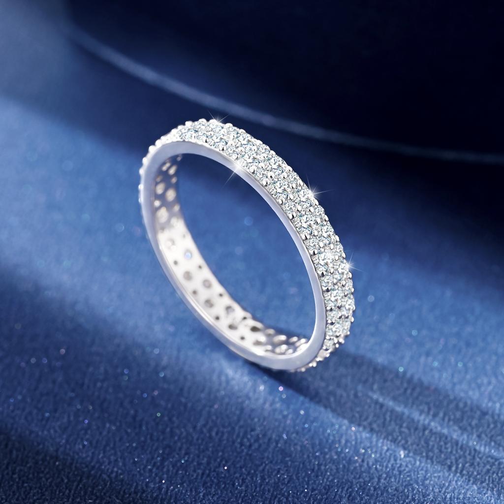 Moissanit Ring Kupfer Ideal Für Frau Brillanter Diamant Hochzeit Verlobung Schmuck Geschenk Hohe Qualität Langlebiges Material