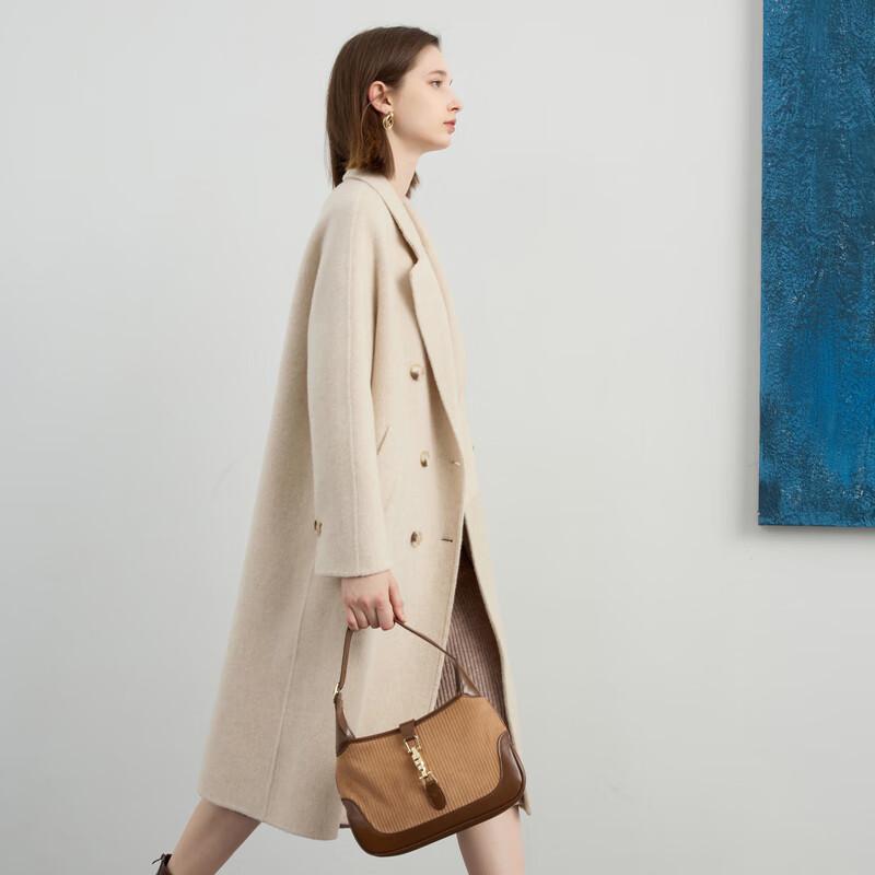 Sancai Women's Alpaca Blend Double-Faced Long Wool Coat