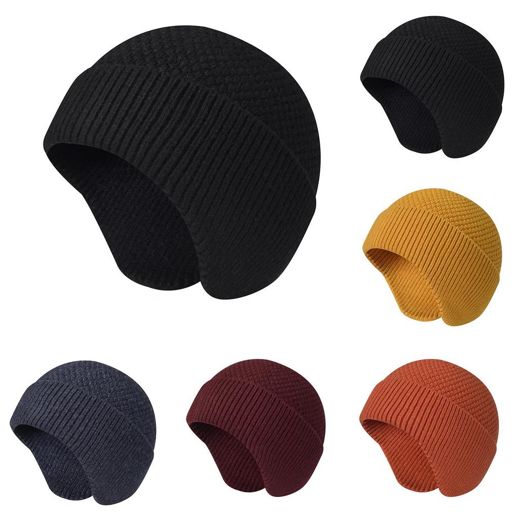 Thick Knit Wool Beanie: Winter Warm, Cold-Proof, Windproof, Ear Protection Hat for Men & Women
