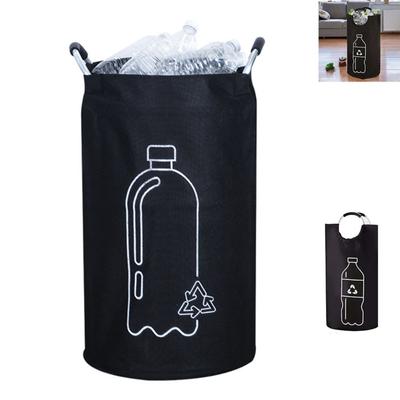 82L Empty Bottle Storage Basket Folding With Aluminum Handle Dirty Clothes Basket Large Capacity Recycling Bin