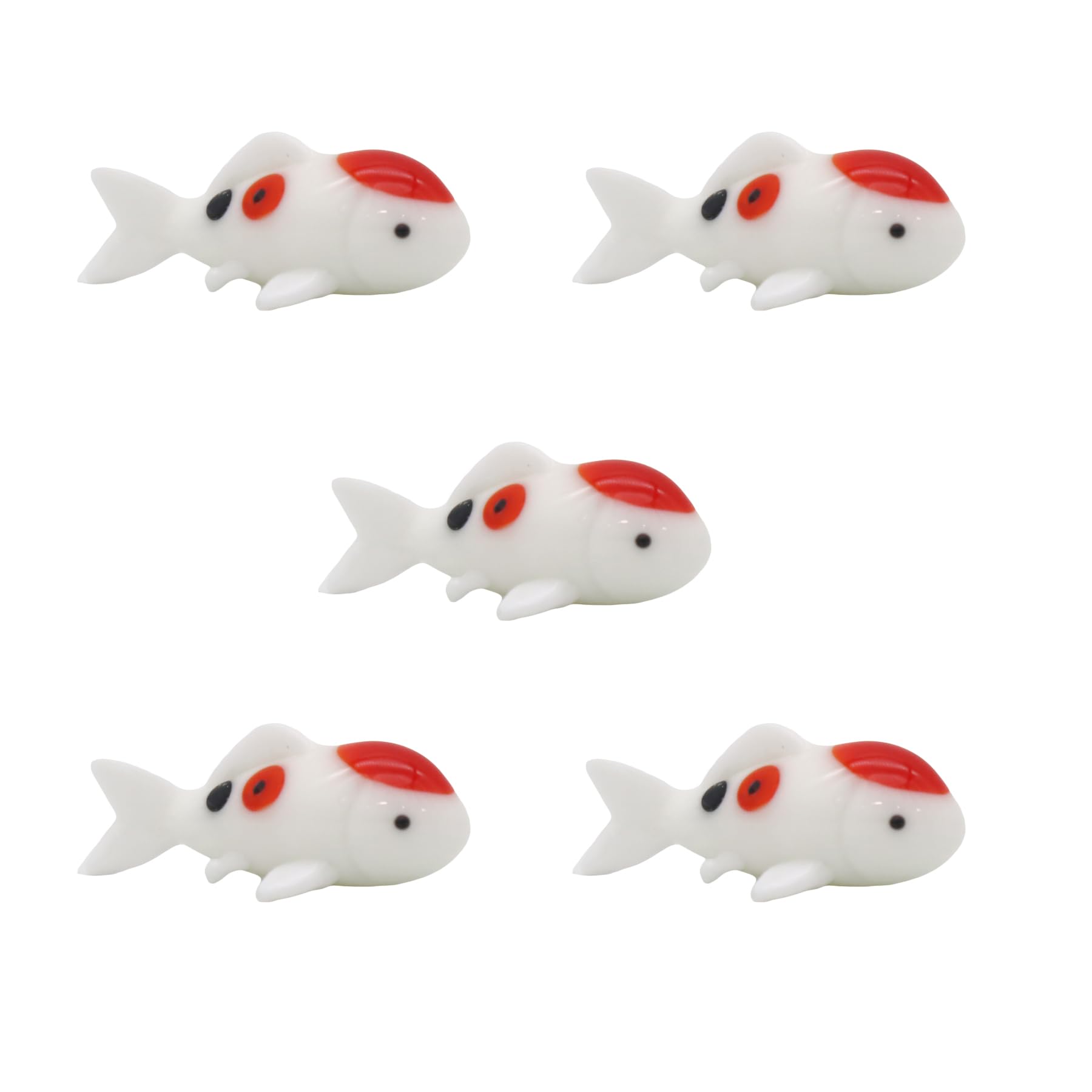 

Four Cart Cute Handmade Glass Crafts [Koi] x 5-Piece Set