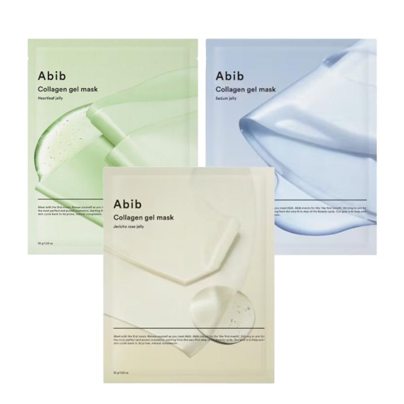 

Abib Collagen Gel Mask 20 Sheets Set (Heartleaf / Hydrating / Resurrection Plant) Firming & Intensive Moisture Care Mixed Variety Pack (3 Types) – Total 20 Sheets