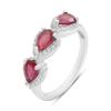 Silver Ring with a Natural Ruby, Cubic Zirconia, Item Weight 2.75 G (2205142)