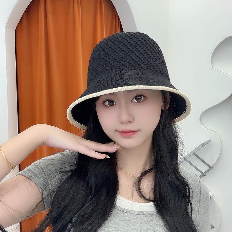 

Bucket hat women s summer hollow breathable sunshade anti-ultraviolet bucket hat outdoor beach outing sun basin hat One Size