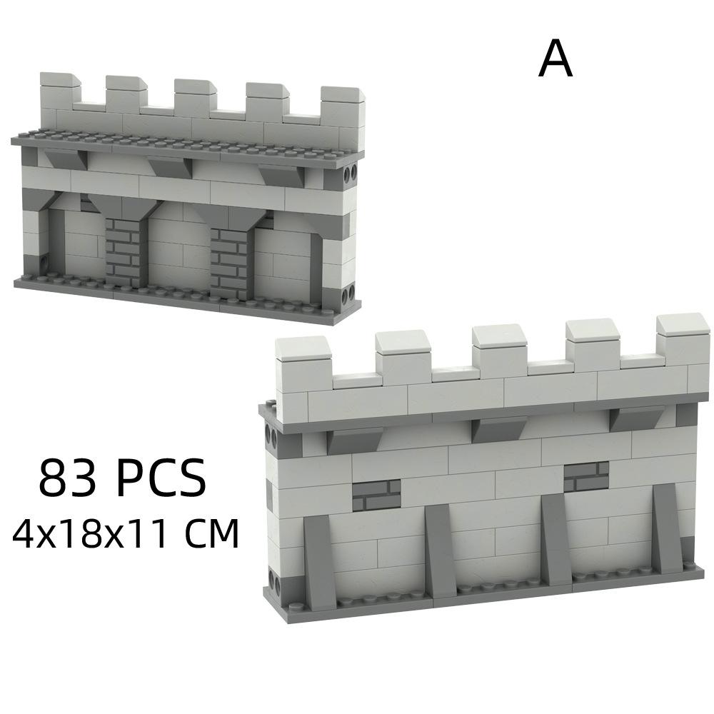 MOC Medieval Building Blocks Solider Figures Knights Gifts City Wall Castle Horse Shed Trial Platform Steel-Making Furnace