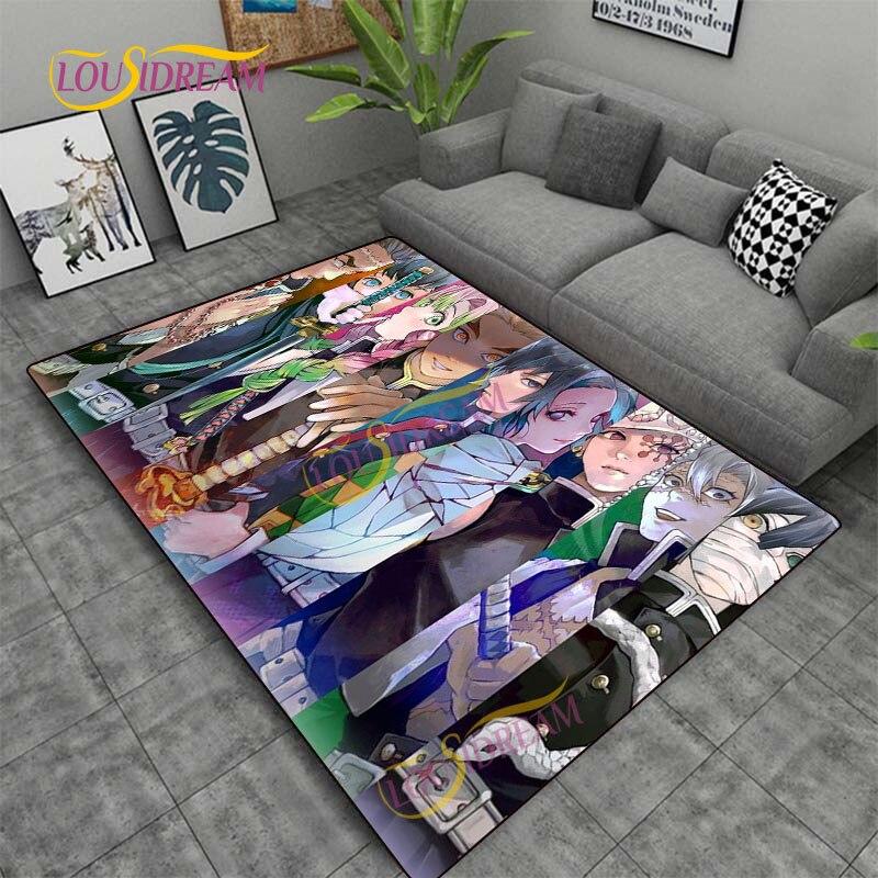 Demon Slayer Japan Cartoon Rug Kitchen Mat Bedroom Door Rug Living Room Carpet Children Game Soft Mat