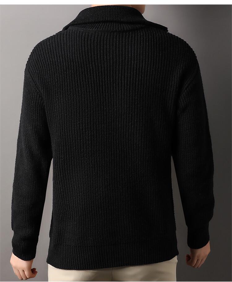 Men's Solid Color Knitwear: British Style Lapel Sweater