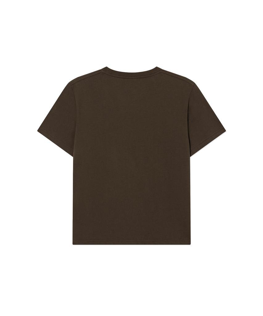 COVERNAT WOMAN Clover Graphic Short Sleeve T-Shirt Chocolate