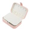 Jewelry Case Portable Beautiful Pink Necklace Ring Ear Stud Storage Box Adjustment Leather Travel