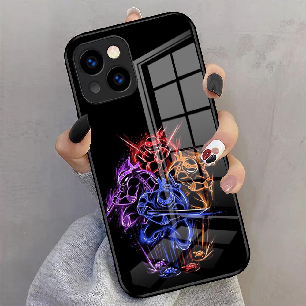 Anime Tortugas Ninjas Phone Case For IPhone 17 Pro Max 16 15 14 Pro Max 13 11 X Xs Xr 8 7Plus Glass Cover