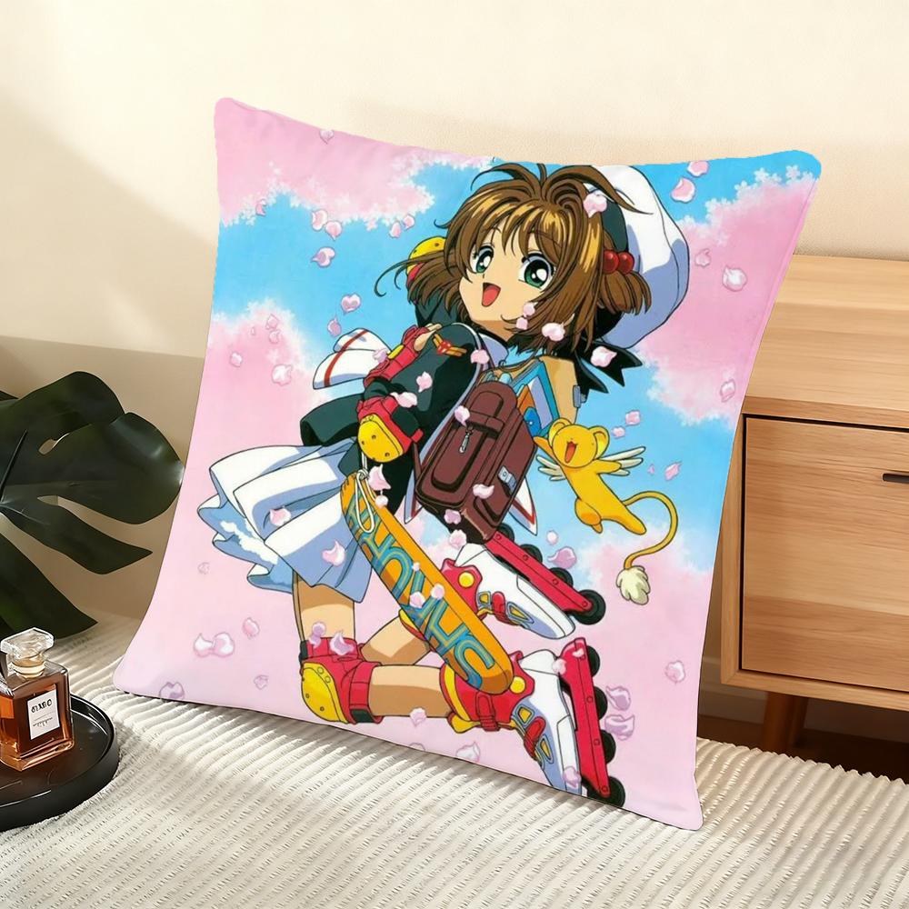 CCardcaptor SSakura Cushion Cover Soft Short Plush Pillow Cover Smooth Cozy Texture Aesthetic Cushion Case Home Decor
