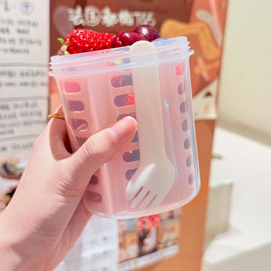 Salátová miska 501-600 ml Potravinářský PP Nepropustná Přenosná salátová krabička s víkem Vylepšená