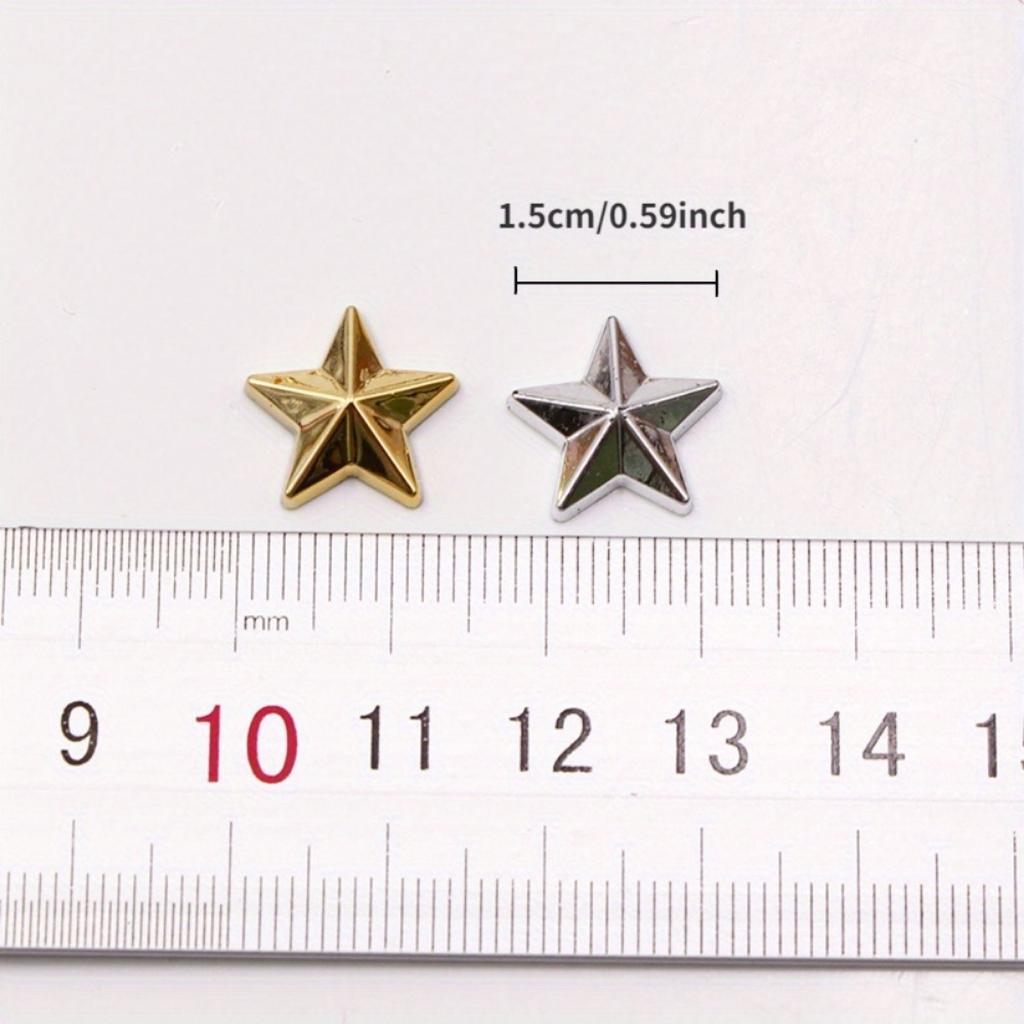 100 Acrylic Diamond Flat Bottom Gold and Silver Five-pointed Star DIY Production of Decorative Clothing Accessories Accessories