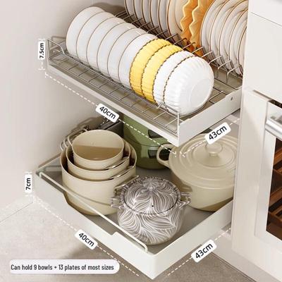 Yingbai 40cm No-Install Cabinet Dish Drying Rack