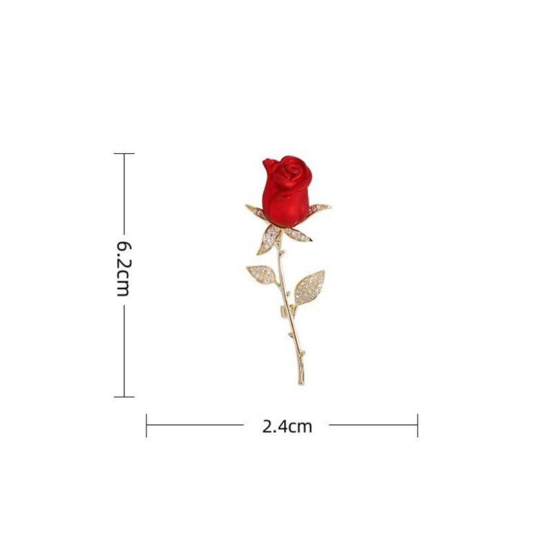 Sparkly Rhinestone Rose Brooch Creative Beautiful Flower Jewelry for Women Office Meeting Attire Decor Accessory