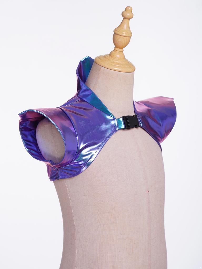 Boléro Armure de Danse Métallique pour Filles Steampunk Gothique Épaulette Colletée Pauldron pour Fête Thème Halloween Spectacle sur Scène