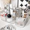 Desktop Five Grid Storage Box, Transparent Trapezoidal Acrylic Dressing Table, Household Lipstick And Cosmetics Sorting Box