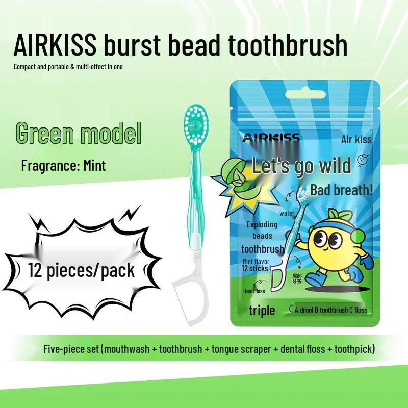 

AIRKISS Portable Mint Burst Disposable Toothbrush