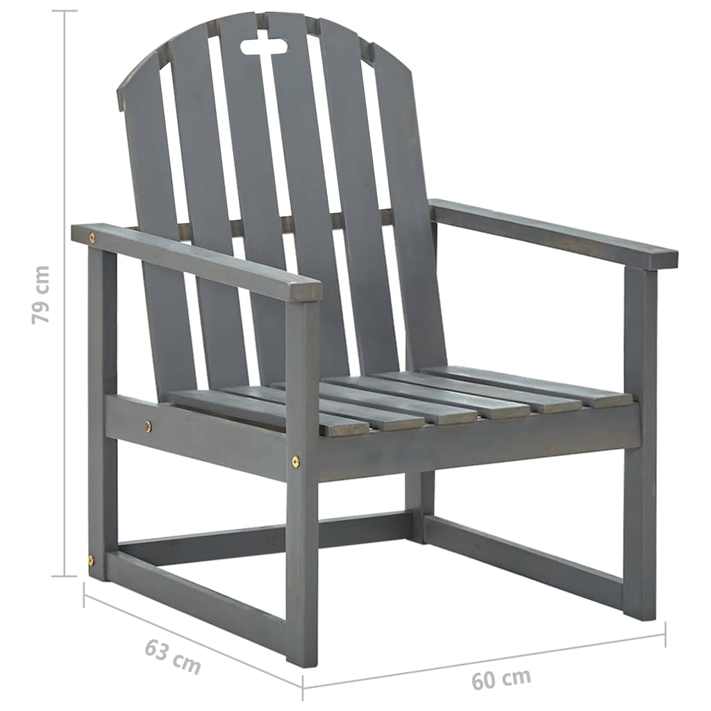Garden Armchairs 2 pcs Grey Solid Acacia Wood